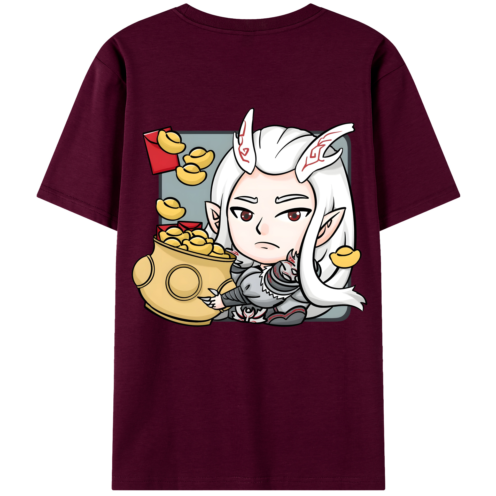 （画像用） Ne Zha 2 ナタ 魔童の大暴れ レディース半袖Tシャツ(バックプリント)